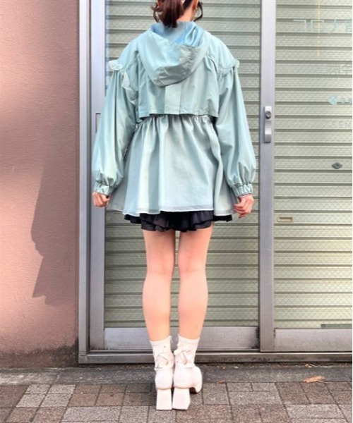 axes femme POETIQUE（アクシーズファムポエティック）の「ミリタリーフーディーブルゾン（ブルゾン・レディース・ミント/ブラック/キナリ・MEDIUM）」の6枚目の写真