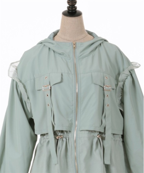 axes femme POETIQUE（アクシーズファムポエティック）の「ミリタリーフーディーブルゾン（ブルゾン・レディース・ミント/ブラック/キナリ・MEDIUM）」の10枚目の写真