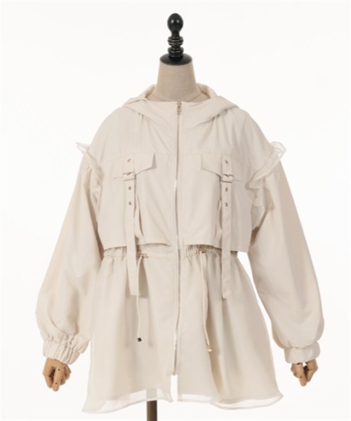 axes femme POETIQUE（アクシーズファムポエティック）の「ミリタリーフーディーブルゾン（ブルゾン・レディース・ミント/ブラック/キナリ・MEDIUM）」の16枚目の写真