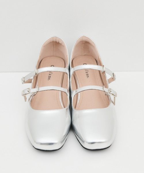 MERLOT（メルロー）の「ダブルストラップパンプス（パンプス・レディース・ブラック/シルバー・S/M/L）」の8枚目の写真