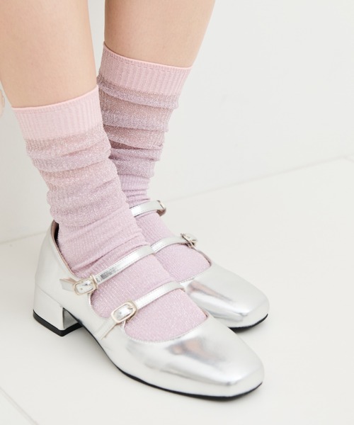 MERLOT（メルロー）の「ダブルストラップパンプス（パンプス・レディース・ブラック/シルバー・S/M/L）」の11枚目の写真