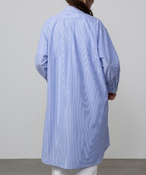 NAVY（ネイビー）の「NAVY ストライプシャツワンピース（シャツ/ブラウス・レディース・ネイビー/グリーン/サックスブルー・M/L/S）」の6枚目の写真