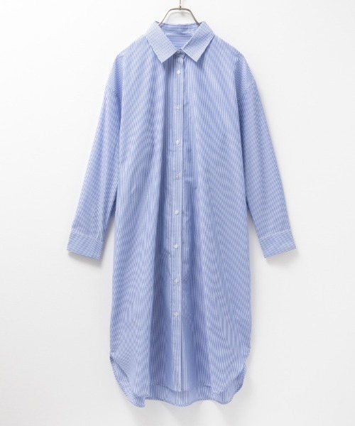 NAVY（ネイビー）の「NAVY ストライプシャツワンピース（シャツ/ブラウス・レディース・ネイビー/グリーン/サックスブルー・M/L/S）」の7枚目の写真