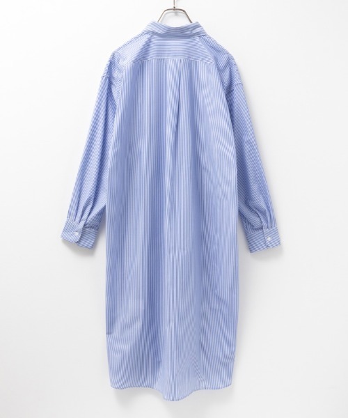 NAVY（ネイビー）の「NAVY ストライプシャツワンピース（シャツ/ブラウス・レディース・ネイビー/グリーン/サックスブルー・M/L/S）」の8枚目の写真