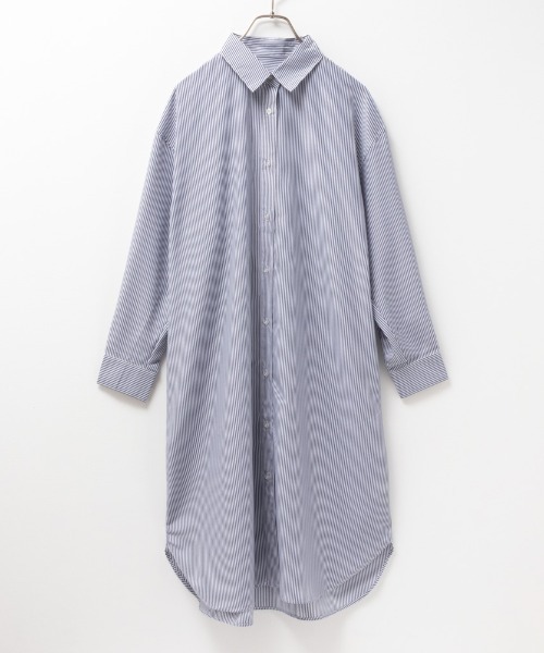 NAVY（ネイビー）の「NAVY ストライプシャツワンピース（シャツ/ブラウス・レディース・ネイビー/グリーン/サックスブルー・M/L/S）」の12枚目の写真