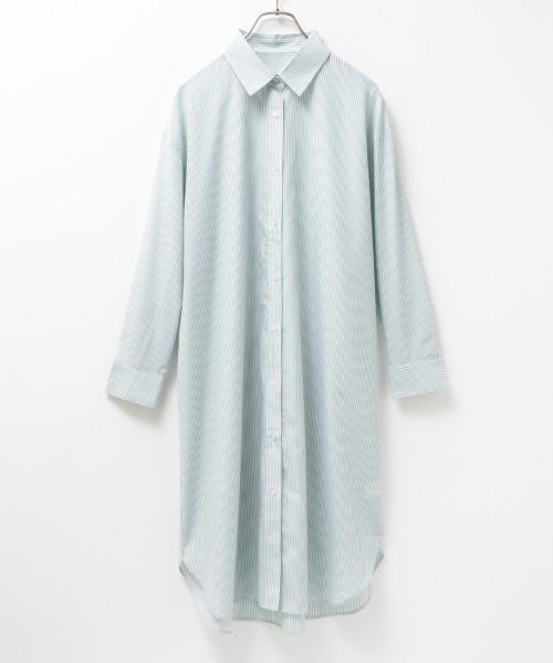 NAVY（ネイビー）の「NAVY ストライプシャツワンピース（シャツ/ブラウス・レディース・ネイビー/グリーン/サックスブルー・M/L/S）」の13枚目の写真