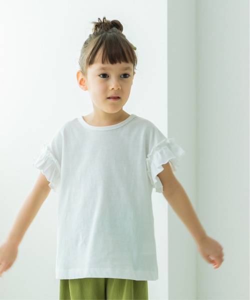 pairmanon（ペアマノン）の「選べるデザイン ガールズフリルトップス（Tシャツ/カットソー・キッズ・ブラック/パープル/ライトブルー/ホワイト/グリーン系その他/ブルー系その他/ブラック系その他/ホワイト系その他/パープル系その他/イエロー系その他/ピンク系その他/ライトピンク/ラベンダー/ブルー/ピンク/ブラック系その他2/ライトベージュ/ブルー系その他2/ピンク系その他2・90/100/150/110/120/80/130/140）」の22枚目の写真