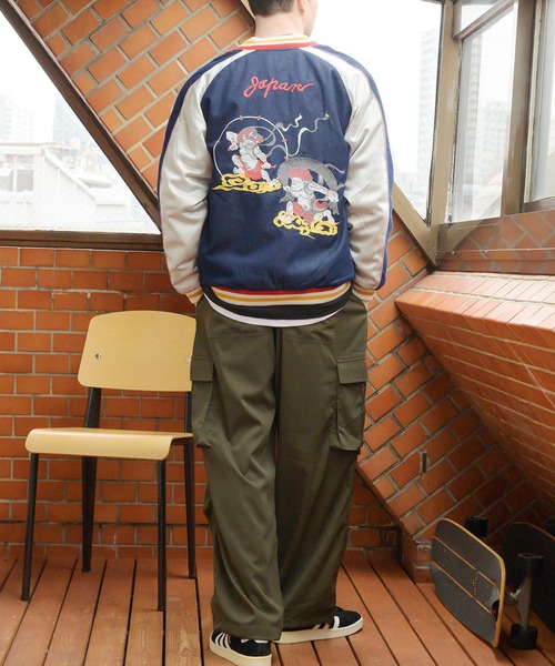 V777【used clothing】HOUSTONインディゴ　スカジャン Amazon | [ヒューストン] インディゴスカジャン「TIGER」 51489