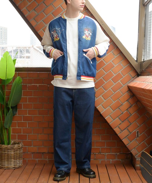 V777【used clothing】HOUSTONインディゴ　スカジャン 楽天市場】HOUSTON（ヒューストン） INDIGO SOUVENIR JACKET