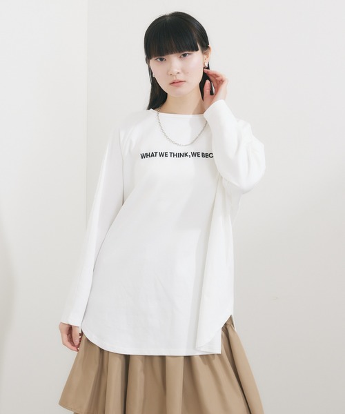 Dignite collier(ディニテコリエ)の「Dignite collier 2WAY PHOTOプリン トロンT(Tシャツ/カットソー・レディース・ホワイト/ライトグレー・FREE)」の13枚目の写真