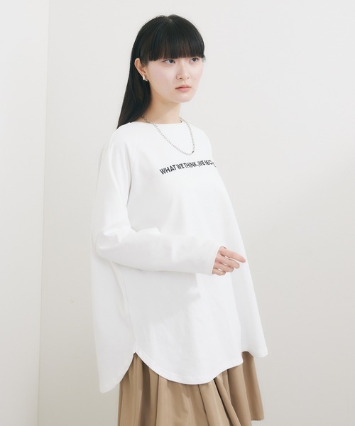 Dignite collier(ディニテコリエ)の「Dignite collier 2WAY PHOTOプリン トロンT(Tシャツ/カットソー・レディース・ホワイト/ライトグレー・FREE)」の14枚目の写真