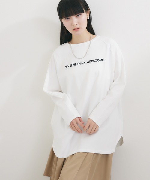 Dignite collier(ディニテコリエ)の「Dignite collier 2WAY PHOTOプリン トロンT(Tシャツ/カットソー・レディース・ホワイト/ライトグレー・FREE)」の15枚目の写真