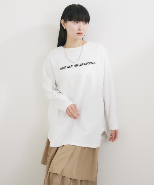 Dignite collier(ディニテコリエ)の「Dignite collier 2WAY PHOTOプリン トロンT(Tシャツ/カットソー・レディース・ホワイト/ライトグレー・FREE)」の16枚目の写真