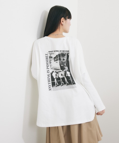 Dignite collier(ディニテコリエ)の「Dignite collier 2WAY PHOTOプリン トロンT(Tシャツ/カットソー・レディース・ホワイト/ライトグレー・FREE)」の17枚目の写真