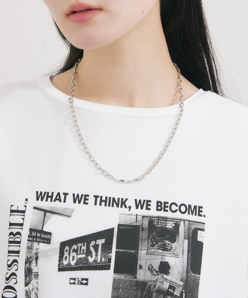Dignite collier(ディニテコリエ)の「Dignite collier 2WAY PHOTOプリン トロンT(Tシャツ/カットソー・レディース・ホワイト/ライトグレー・FREE)」の18枚目の写真