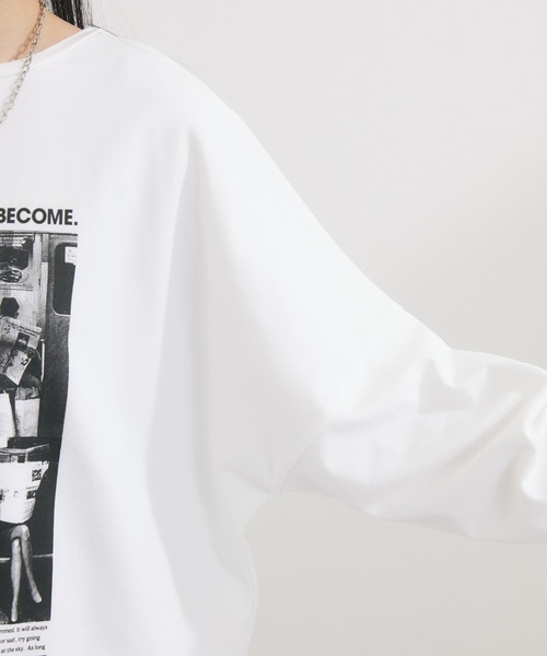 Dignite collier(ディニテコリエ)の「Dignite collier 2WAY PHOTOプリン トロンT(Tシャツ/カットソー・レディース・ホワイト/ライトグレー・FREE)」の19枚目の写真
