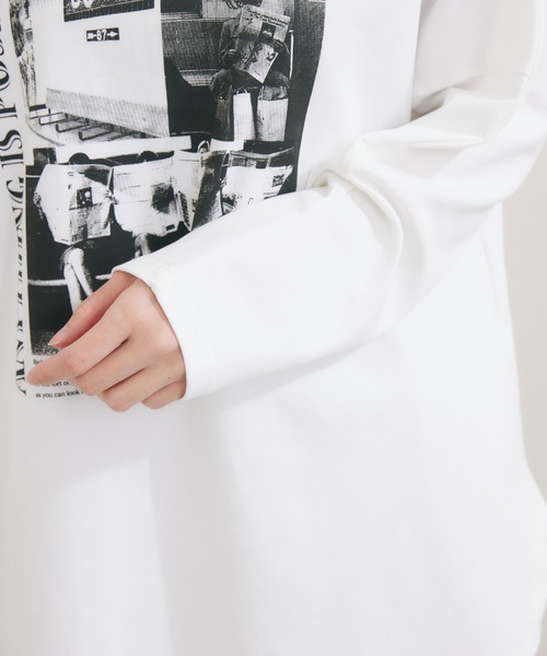 Dignite collier(ディニテコリエ)の「Dignite collier 2WAY PHOTOプリン トロンT(Tシャツ/カットソー・レディース・ホワイト/ライトグレー・FREE)」の20枚目の写真