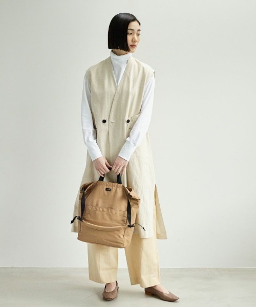 STANDARD SUPPLY(スタンダードサプライ)の「スタンダードサプライ / SIMPLICITY シンプリシティ / 2WAY ZIP TOTE 2ウェイジップトート(トートバッグ・レディース・ダークネイビー/サンドベージュ/モカ/グレー/チャコールグレー/ブラック/ダークパープル・FREE)」の9枚目の写真