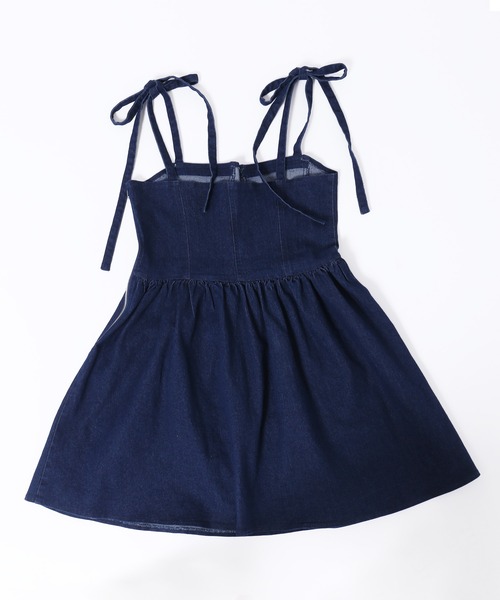 PHILLY（フィリー）の「【PHILLY】デニムビスチェミニワンピース（ワンピース・レディース・ブルー系/ホワイト・FREE）」の4枚目の写真