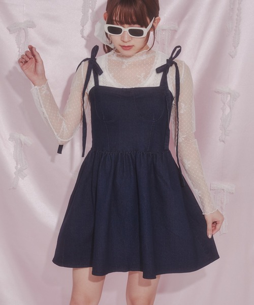 PHILLY（フィリー）の「【PHILLY】デニムビスチェミニワンピース（ワンピース・レディース・ブルー系/ホワイト・FREE）」の14枚目の写真