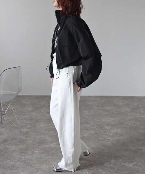 Bonjour Sagan（ボンジュールサガン）の「ナイロンドロストブルゾン（ブルゾン・レディース・ブラック/ベージュ/オフホワイト・FREE）」の18枚目の写真