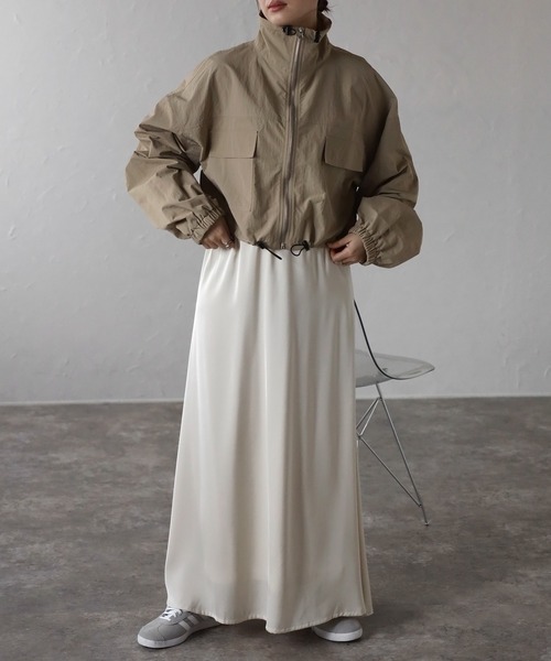 ナイロンドロストブルゾン アウター ブルゾン オシャレ レディース 春服 秋服 classicalelf ブルゾン ジャンバー アクティブにお洒落見え