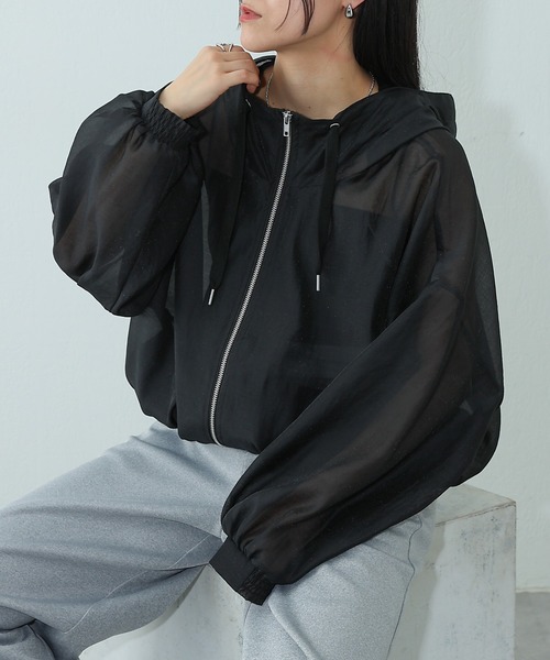 COLONY 2139（コロニートゥーワンスリーナイン）の「シアーエステルボイルフード付マウンテンパーカー（マウンテンパーカー・レディース・オフホワイト/グレイッシュベージュ/ブラック/グレー/ネイビー・FREE）」の10枚目の写真