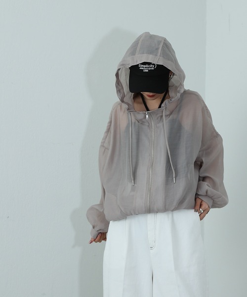 COLONY 2139（コロニートゥーワンスリーナイン）の「シアーエステルボイルフード付マウンテンパーカー（マウンテンパーカー・レディース・オフホワイト/グレイッシュベージュ/ブラック/グレー/ネイビー・FREE）」の19枚目の写真