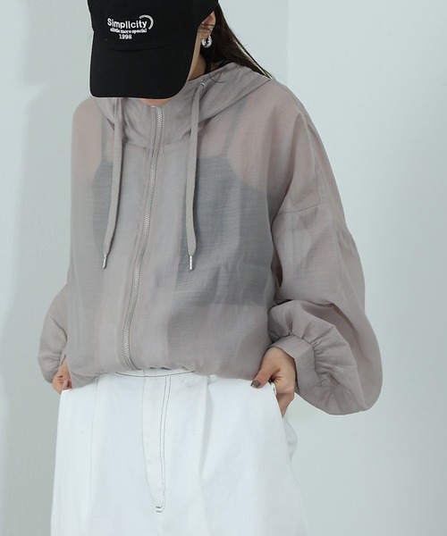 COLONY 2139（コロニートゥーワンスリーナイン）の「シアーエステルボイルフード付マウンテンパーカー（マウンテンパーカー・レディース・オフホワイト/グレイッシュベージュ/ブラック/グレー/ネイビー・FREE）」の16枚目の写真