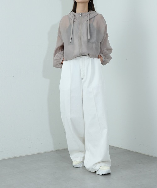 COLONY 2139（コロニートゥーワンスリーナイン）の「シアーエステルボイルフード付マウンテンパーカー（マウンテンパーカー・レディース・オフホワイト/グレイッシュベージュ/ブラック/グレー/ネイビー・FREE）」の21枚目の写真