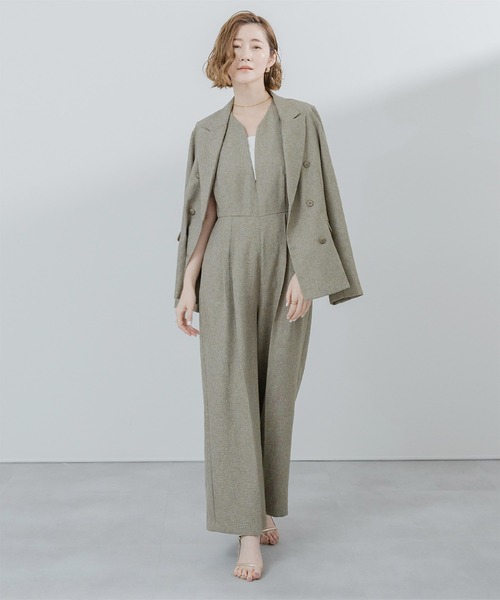 UR'S（ユアーズ）の「リネンライクダブルブレストジャケット（テーラードジャケット・レディース・サンドベージュ/ブルー系その他/アイボリー/ブラック/ダークブラウン・L/M/S）」の8枚目の写真