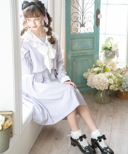 Catherine Cottage(キャサリンコテージ)の「レース襟セーラースーツ(スーツセット・キッズ・ピンク/ライラック/ブラック・160/150)」の18枚目の写真