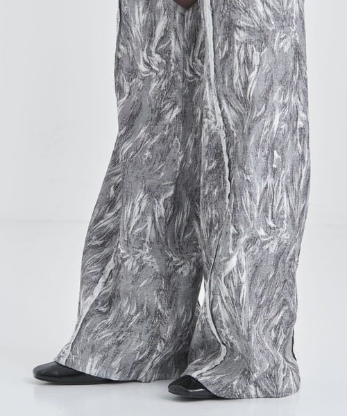 JOHN LAWRENCE SULLIVAN レザードッキングパンツ Washed denim super wide pants