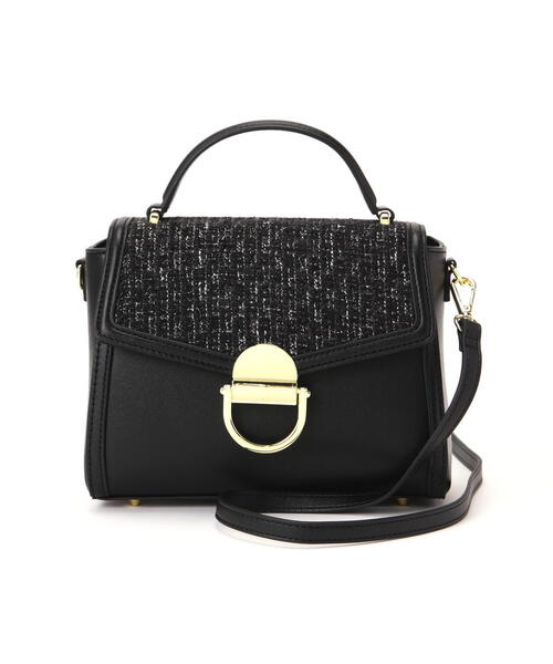 EDIT COLOGNE（エディットコロン）の「ツィードパイピングバッグ（ショルダーバッグ・レディース・ホワイト/ブラック・ﾌﾘ-）」の4枚目の写真