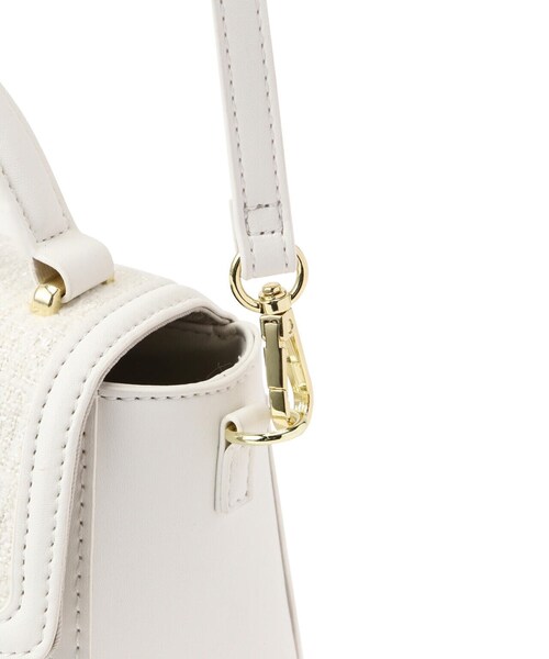 EDIT COLOGNE（エディットコロン）の「ツィードパイピングバッグ（ショルダーバッグ・レディース・ホワイト/ブラック・ﾌﾘ-）」の12枚目の写真