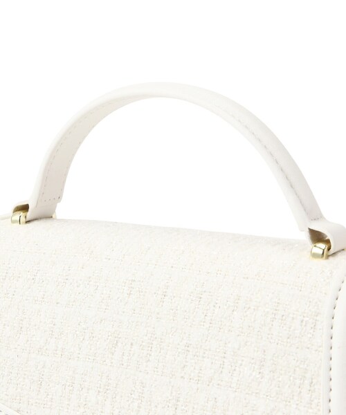 EDIT COLOGNE（エディットコロン）の「ツィードパイピングバッグ（ショルダーバッグ・レディース・ホワイト/ブラック・ﾌﾘ-）」の13枚目の写真