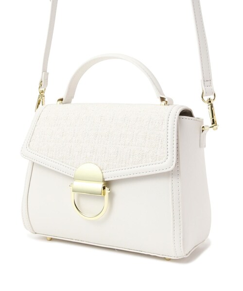 EDIT COLOGNE（エディットコロン）の「ツィードパイピングバッグ（ショルダーバッグ・レディース・ホワイト/ブラック・ﾌﾘ-）」の14枚目の写真