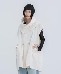 【VACHEMENT/ヴァシュモン】60/2ギャバ製品染めフードジレ