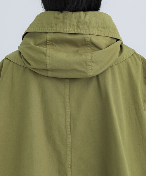 VACHEMENT（ヴァシュモン）の「【VACHEMENT/ヴァシュモン】60/2ギャバ製品染めフードジレ（ベスト・レディース・キナリ/オリーブ・FREE）」の18枚目の写真