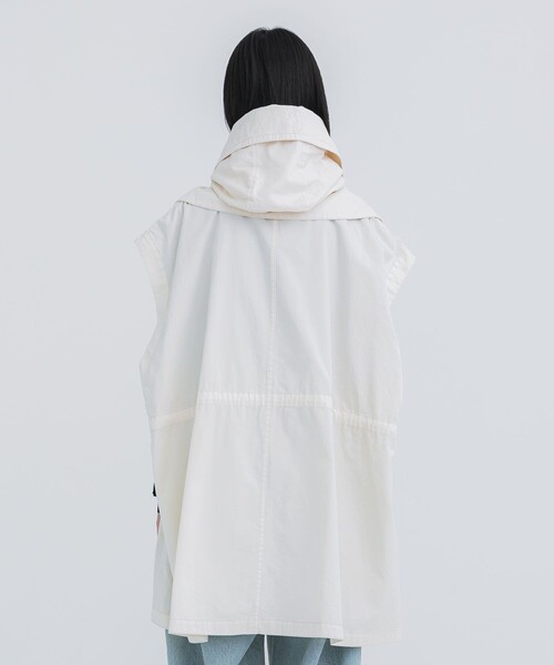 VACHEMENT（ヴァシュモン）の「【VACHEMENT/ヴァシュモン】60/2ギャバ製品染めフードジレ（ベスト・レディース・キナリ/オリーブ・FREE）」の15枚目の写真