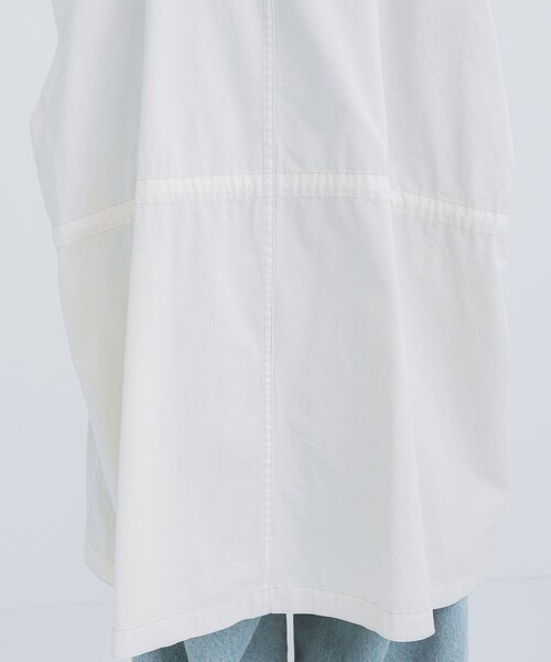 VACHEMENT（ヴァシュモン）の「【VACHEMENT/ヴァシュモン】60/2ギャバ製品染めフードジレ（ベスト・レディース・キナリ/オリーブ・FREE）」の4枚目の写真