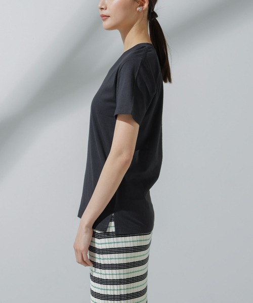 NANO universe(ナノユニバース)の「Anti Soaked(R) 汗染み防止 VネックTシャツ(Tシャツ/カットソー・レディース・チャコール/グレー系その他4/ホワイト/ブラック・S/M/L)」の18枚目の写真