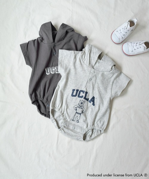 UCLA（ユーシーエルエー）の「【KIDS】【UCLA】TYPY別注プリントロンパース（ロンパース・キッズ・アイボリー/チャコールグレー・ONE SIZE）」の3枚目の写真
