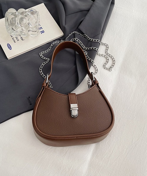 SETUP7（セットアップセブン）の「【SETUP7】チェーンストラップ テサリーミニバッグ SCCH517（ショルダーバッグ・レディース・ホワイト/ダークブラウン/ブラック・FREE）」の3枚目の写真