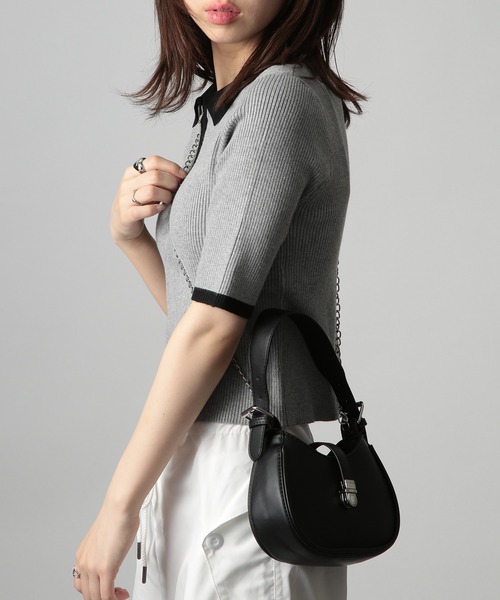 SETUP7（セットアップセブン）の「【SETUP7】チェーンストラップ テサリーミニバッグ SCCH517（ショルダーバッグ・レディース・ホワイト/ダークブラウン/ブラック・FREE）」の10枚目の写真