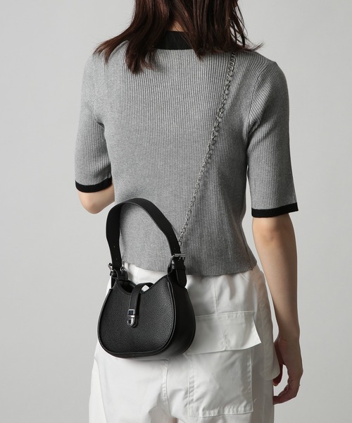 SETUP7（セットアップセブン）の「【SETUP7】チェーンストラップ テサリーミニバッグ SCCH517（ショルダーバッグ・レディース・ホワイト/ダークブラウン/ブラック・FREE）」の11枚目の写真