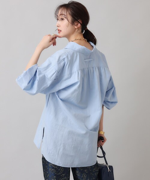 セール】【TICCA】コットンリネンレースアップシャツ