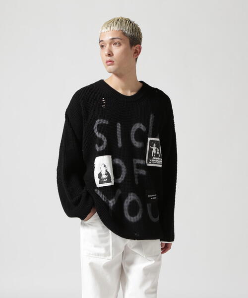 ROYAL FLASH（ロイヤルフラッシュ）の「Guernika/ゲルニカ/CREW NECK KNIT SWEATER（ニット/セーター・メンズ・ベージュ/ブラック/ブルー・F）」の9枚目の写真