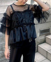 Candy Stripper | TULLE FRILL SLEEVE トップス(Tシャツ/カットソー)