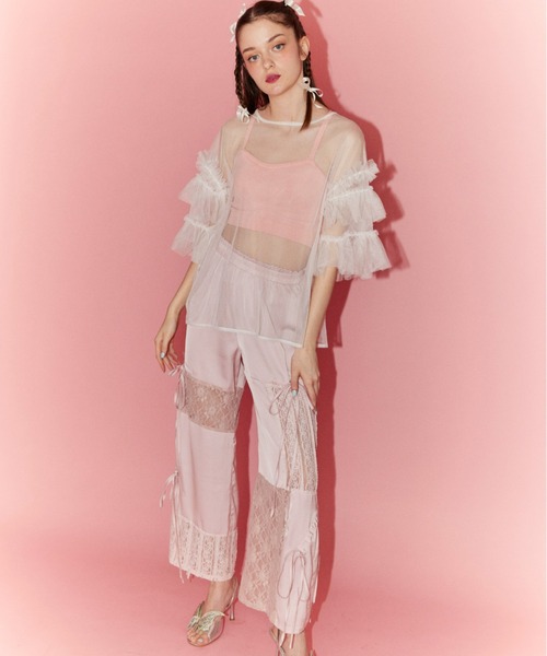 CANDY STRIPPER フリルリボン長袖トップス Candy Stripper（キャンディストリッパー）の「ANGELIC RIBBON